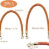 OWLMATE 2 asas para bolsas, asas de poliuretano para bolsas de ganchillo con gancho de metal, asas para bolso de mano, bandolera, marrón, 60 cm - Imagen 3